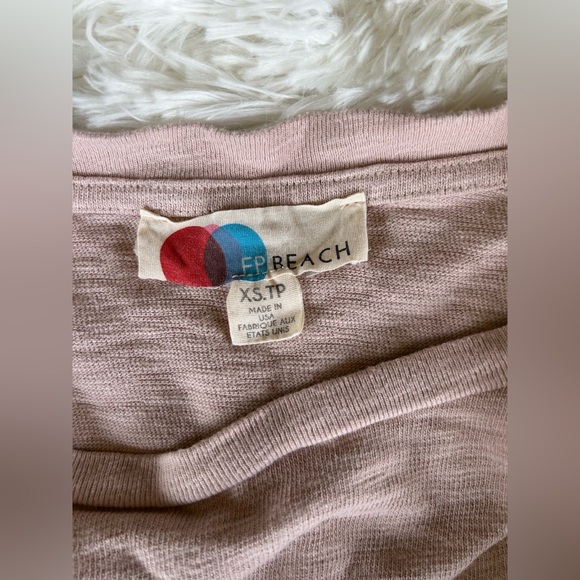 Free People Beach | Oversized Blush Pink Slouchy Chill Out Top - Picture 5 of 6